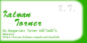 kalman torner business card